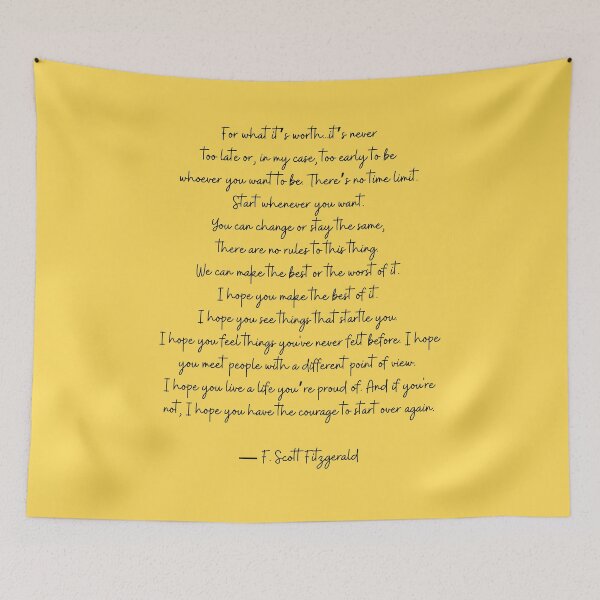 Item preview, For What Its Worth - F Scott Fitzgerald designed and sold by The Little Wood Cottage.