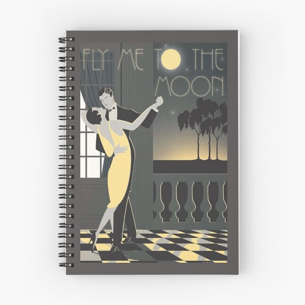 Item preview, Fly Me To The Moon Vintage Art Deco Poster designed and sold by Eatmyshirtz.