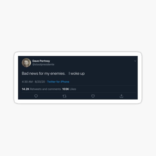 Aperçu de l'œuvre Tweet de Dave Portnoy créée et vendue par emk817.