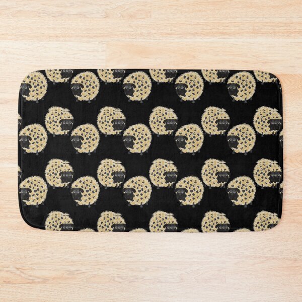 Item preview, Sheep pattern on black texture designed and sold by SueSakpal.