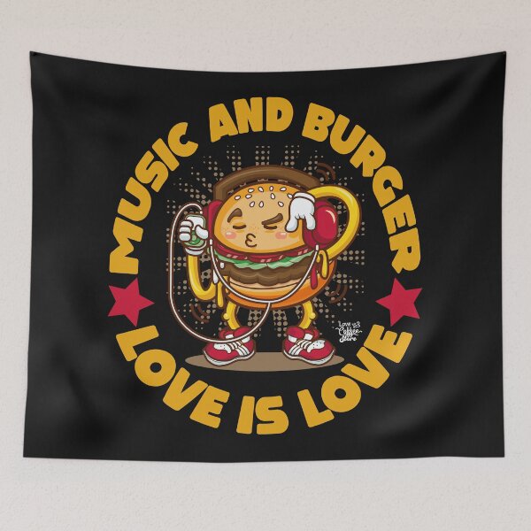 Item preview, love is love. music and hamburgers designed and sold by fanslovers.