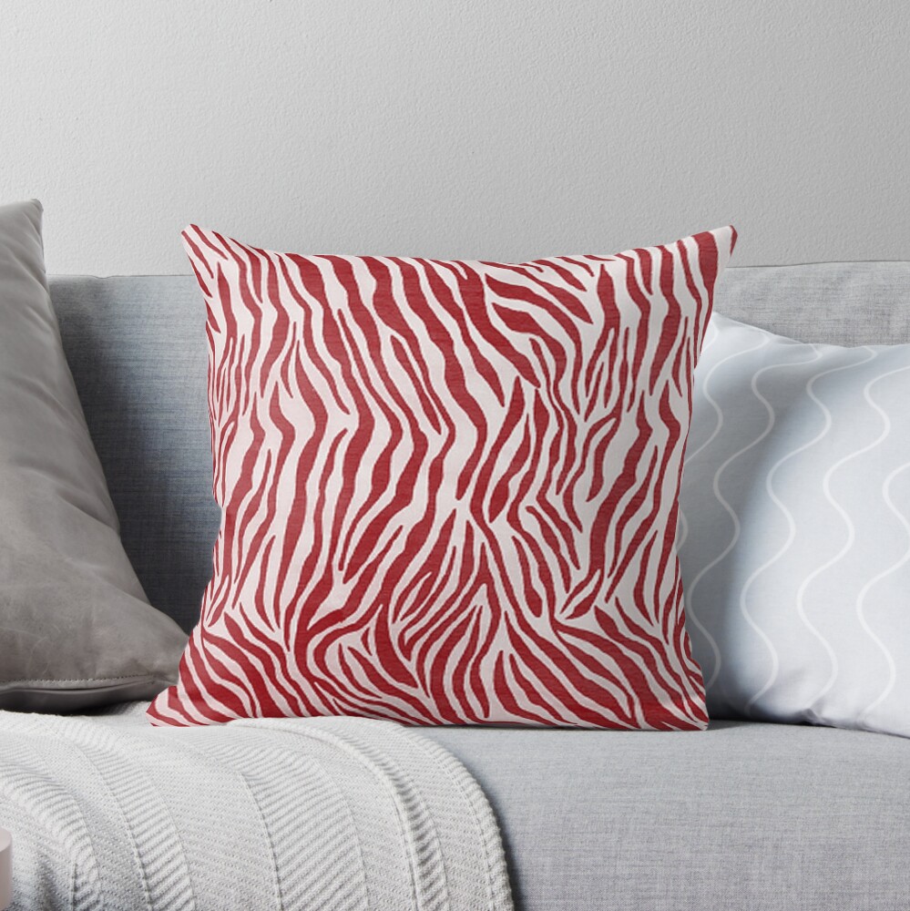 Best Sale Stylish Dark Red Zebra Print Throw Pillow by LuvlyPesto TP-P65U6VPO