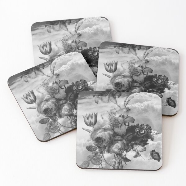 Item preview, Floral Sky Abstract Black and White designed and sold by ind3finite.
