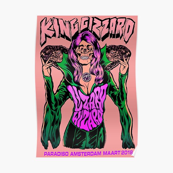 King Gizzard And The Lizard Wizard, Paradiso Amsterdam Maart 2019 *pink* Poster