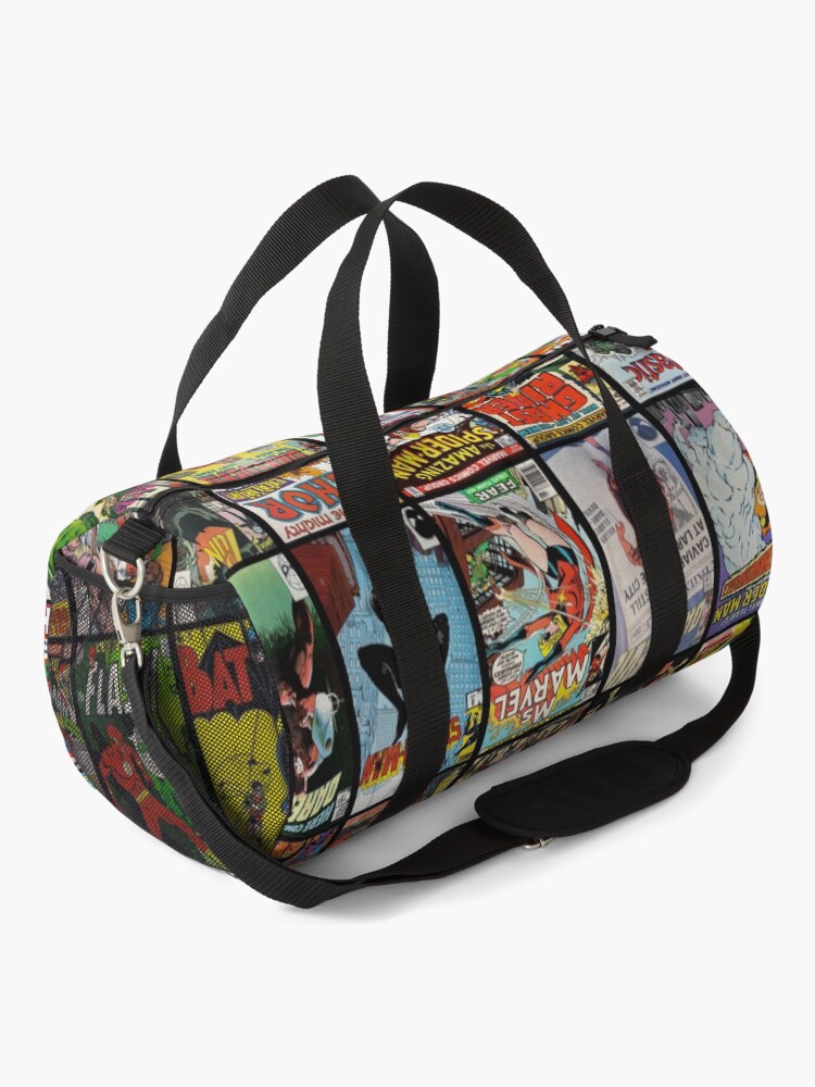Alternate view of Vintage Superhero Comic Book Collection Pattern Face Mask Duffle Bag