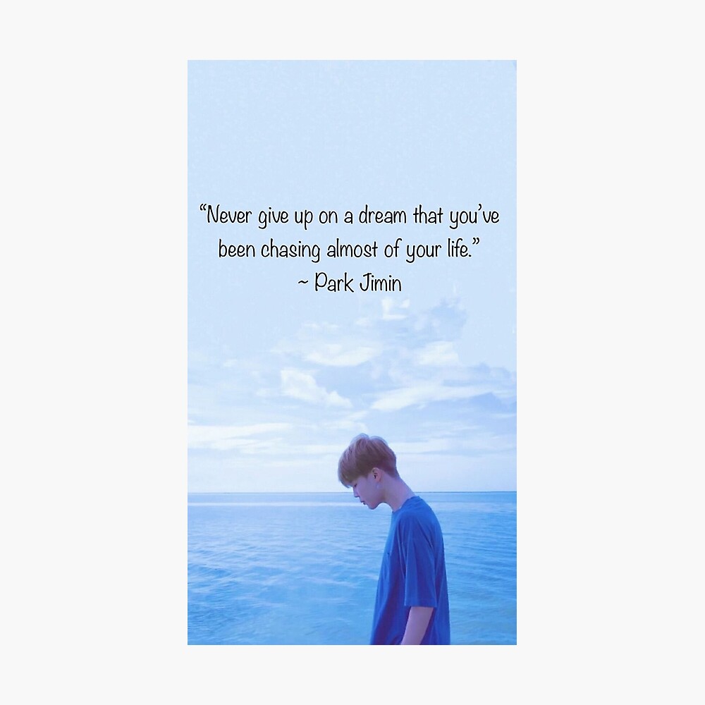 Bts Jimin Quote Poster By Inniesart Redbubble