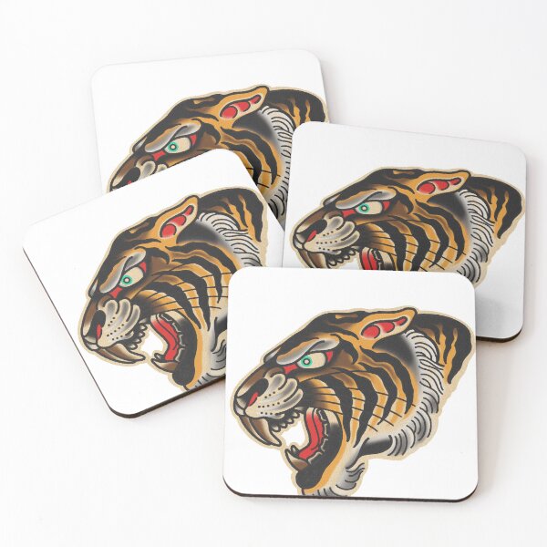 Item preview, Classic traditional tiger head tattoo design  designed and sold by Aloha-Life-808.