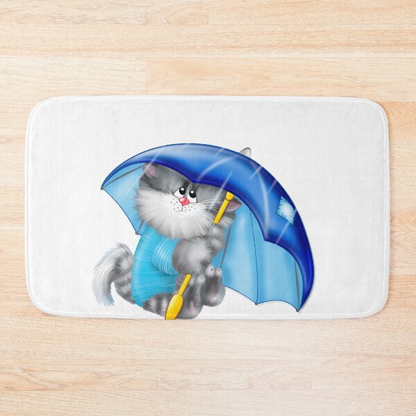 Item preview, Cat Kitten Umbrella Cartoon graphy, Cat with Umbrella Free, cat using umbrella artwork  designed and sold by Halalolo.
