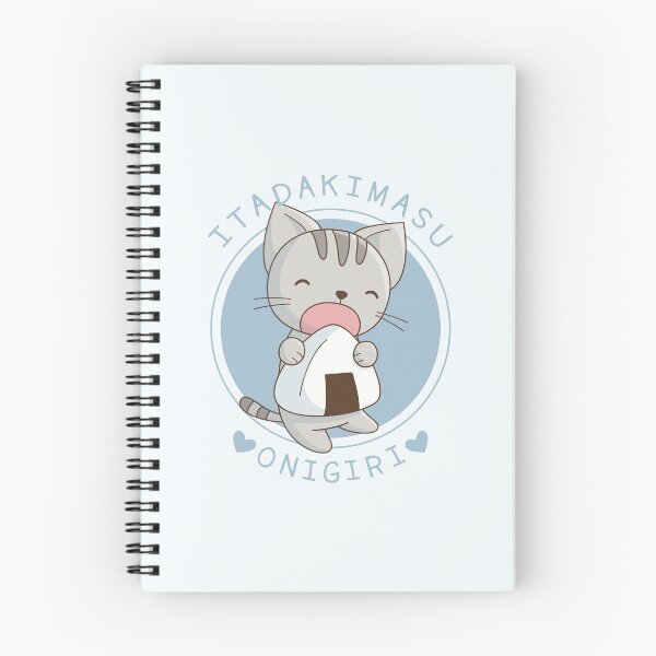 Item preview, Itadakimasu! Cute grey cat with giant onigiri! designed and sold by LuYukari.