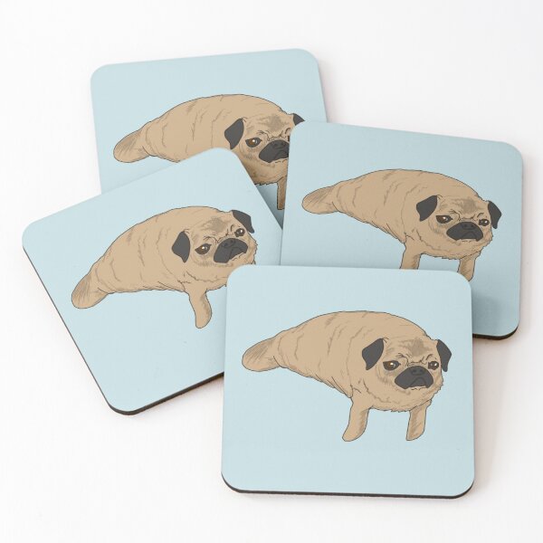 Item preview, Pugatee pug dog artwork  designed and sold by DolphinsDoodle.
