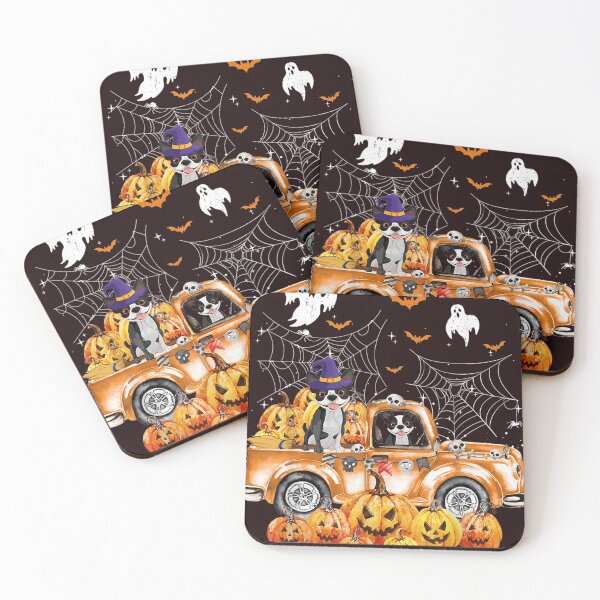 Item preview, Boston Terrier Dog On Pumpkins Truck Autumn Halloween designed and sold by harolhaw.