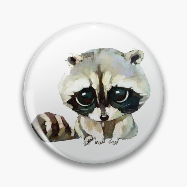 Item preview, baby raccoon, Raccoon Cat Dog Watercolor painting Drawing, Hand-painted cartoon raccoon  designed and sold by Halalolo.