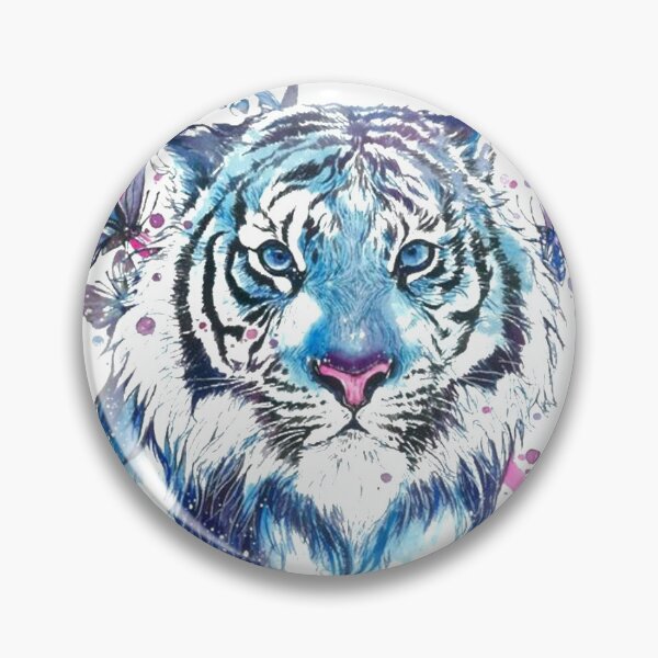 Item preview, white tiger portrait, Tiger Butterfly Abziehtattoo Flash, Drawing Tiger designed and sold by Halalolo.