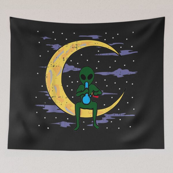 Item preview, Alien Smoking Bong High Moon Clouds Weed Gift designed and sold by harolhaw.