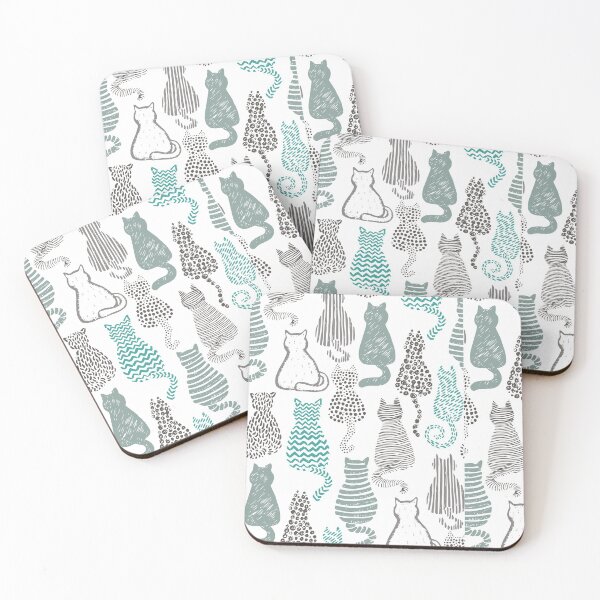 Item preview, assorted-color cat pattern artwork, Cat Kitten Drawing Cuteness, cute kitten cartoon designed and sold by Halalolo.