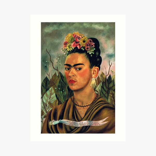 Autorretrato dedicado al Dr. Eloesser por Frida Kahlo Lámina artística