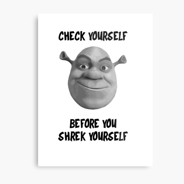 Shrek Metal Prints Redbubble - check yourself before you shrek yourselfkawaii roblox