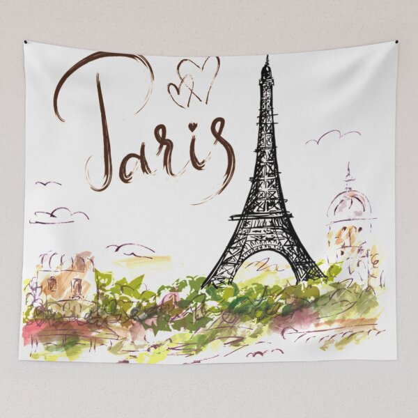 Item preview, Paris Eiffel Tower illustration, Eiffel Tower Drawing Illustration, Hand-painted Eiffel Tower  designed and sold by Halalolo.