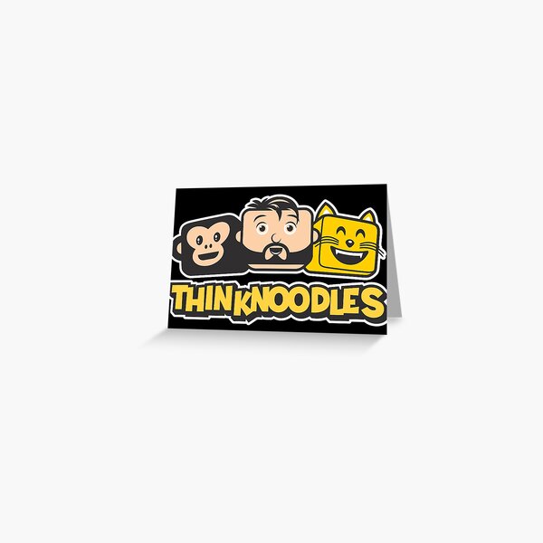 Thinknoodles Best Selling Merch Greeting Card By Trevories Redbubble - roblox thinknoodles stickers redbubble
