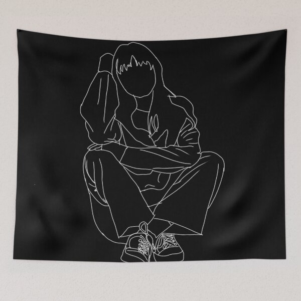 Item preview, Aesthetic Girl Outline designed and sold by Melly-Jellyarts.