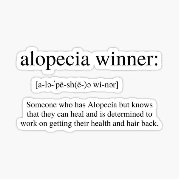 Alopecia Word Definition Monochrome - It's Not Just Hair Sticker