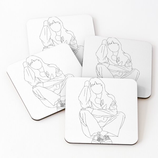 Item preview, Aesthetic Girl Black Outline designed and sold by Melly-Jellyarts.