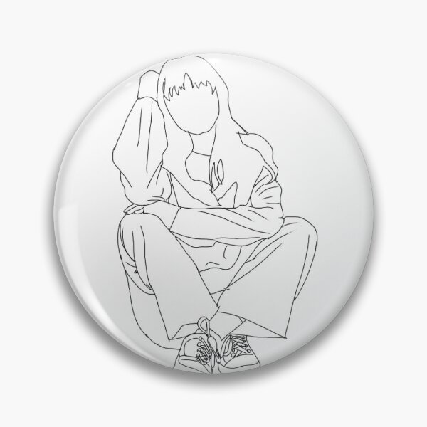 Item preview, Aesthetic Girl Black Outline designed and sold by Melly-Jellyarts.