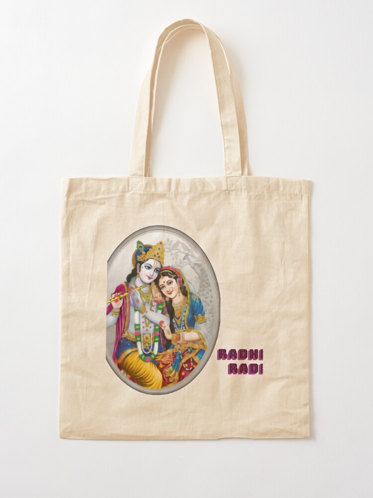 Krishna Radha Painting Handmade Hindu Religious Indian God Goddess Ethnic  Art Tote Bag by ArtnIndia - Fine Art America