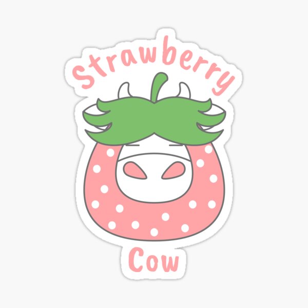 Strawberry Cow Sticker Set