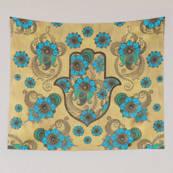 Item preview, Hamsa Hand -Hand of Fatima Floral Ornament designed and sold by k9printart.