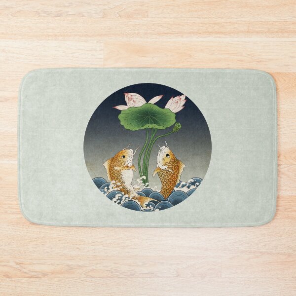 Item preview, Jumping Carps and lotus C type: Minhwa-Korean traditional/folk art designed and sold by minsillust.