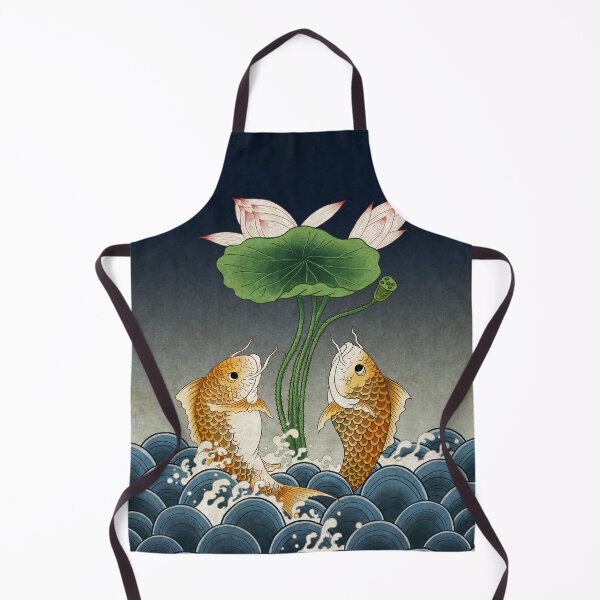 Item preview, Jumping Carps and lotus C type: Minhwa-Korean traditional/folk art designed and sold by minsillust.