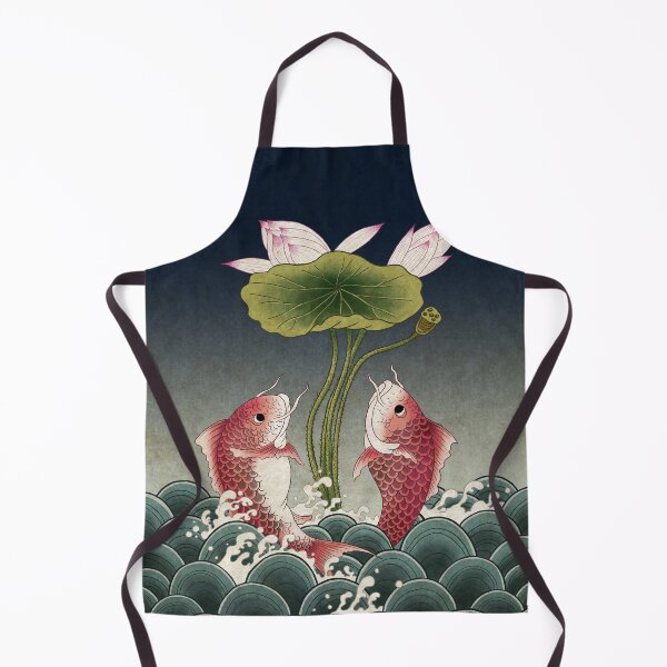Item preview, Jumping Carps and lotus D type: Minhwa-Korean traditional/folk art designed and sold by minsillust.