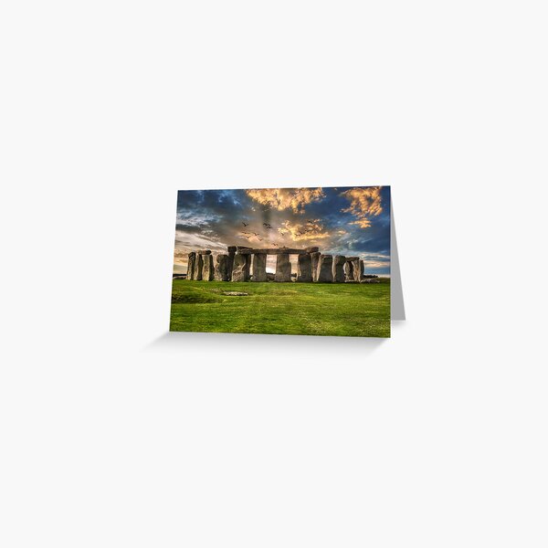 Item preview, Stonehenge at sunrise with dramatic clouds designed and sold by Quirkle Berry.