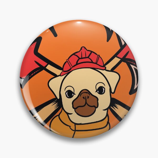 Item preview, Fire Department Pug Dog With Axes designed and sold by Grinover.
