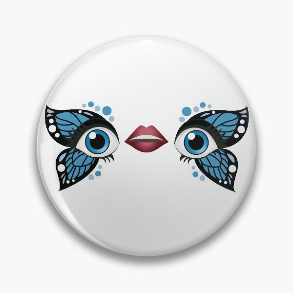 Item preview, Eye Mouth Eye Emoji with Blue Butterfly make up designed and sold by yselle.