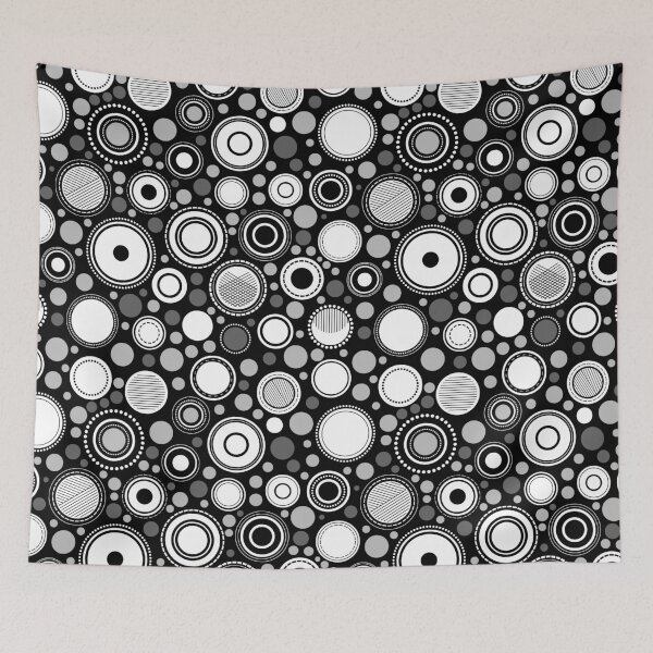 Item preview, Black and white geometric circles pattern designed and sold by natalyon.