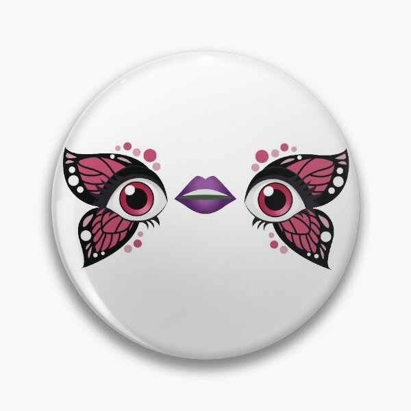 Item preview, Eye Mouth Eye Emoji with Pink Butterfly make up designed and sold by yselle.
