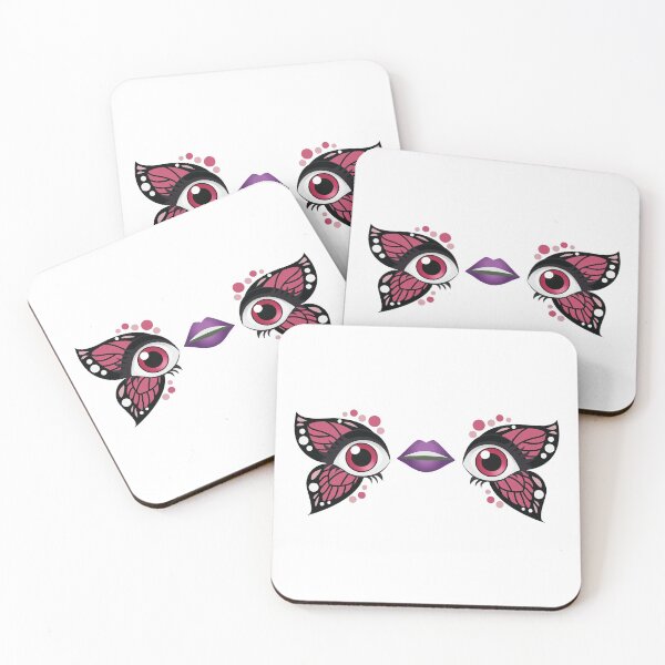 Item preview, Eye Mouth Eye Emoji with Pink Butterfly make up designed and sold by yselle.