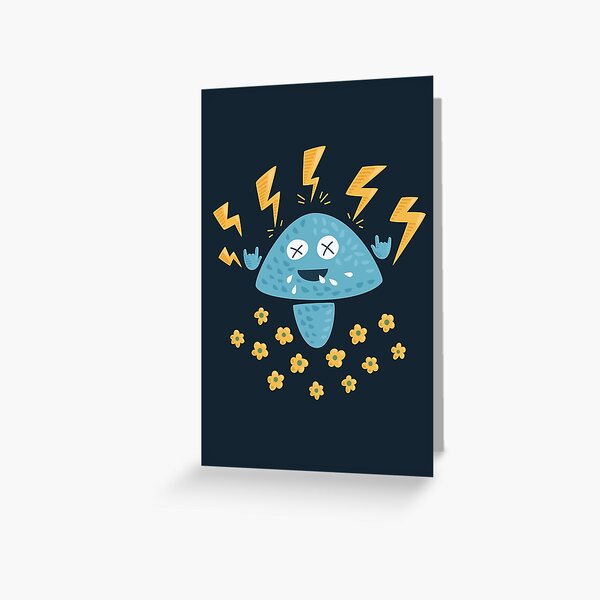 Heavy Metal Mushroom Funny Music Character Greeting Card