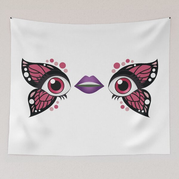 Item preview, Eye Mouth Eye Emoji with Pink Butterfly make up designed and sold by yselle.