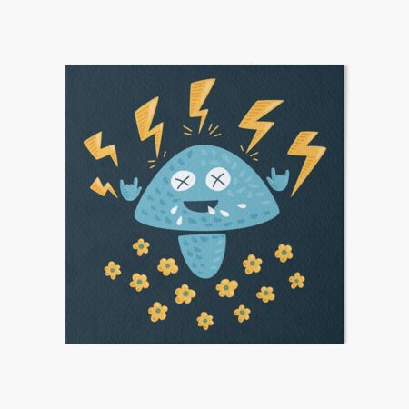 Funny Heavy Metal Mushroom Art Board Print
