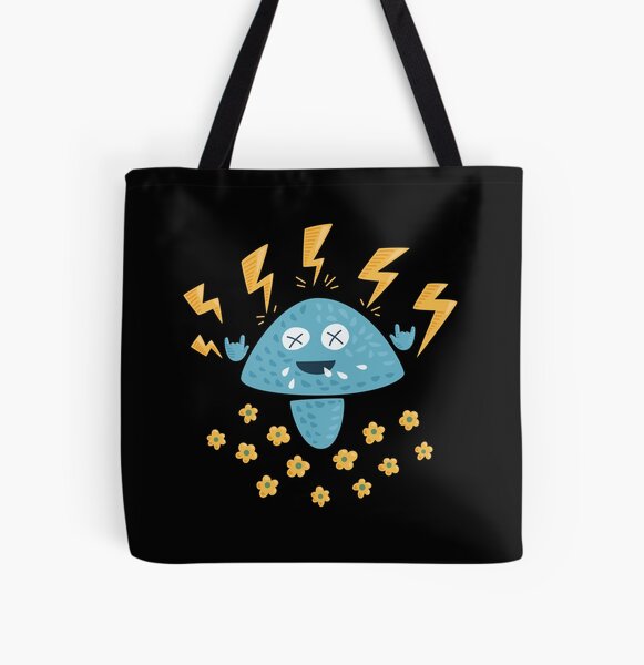 Heavy Metal Mushroom Funny Music Character All Over Print Tote Bag