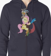 Fluttershy and Discord (My Little Pony: Friendship is Magic) Zipped Hoodie