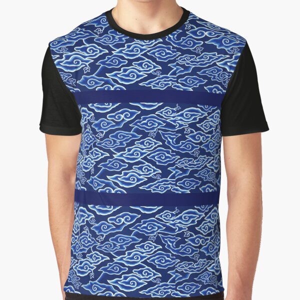 Indonesian inspired batik Mega Mendung print Graphic T-Shirt