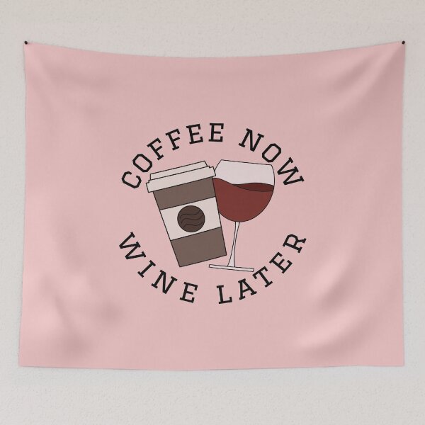 Item preview, Coffee now - wine later designed and sold by TeeCupCompany.