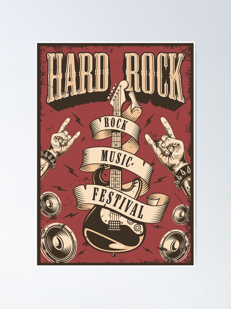 by Rock Hard Music Poster Redbubble Sale Scout for Rock - | Vector Festival\