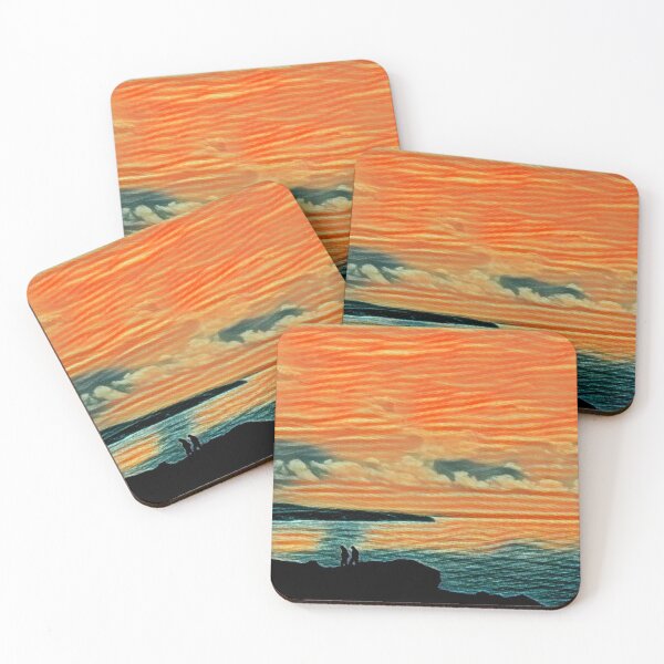 Item preview, Walkers on the Cliffs at Sunset designed and sold by MichaelBShannon.