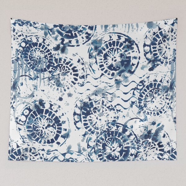 Item preview, Indigo ocean wave shibori designed and sold by kittyvdheuvel.