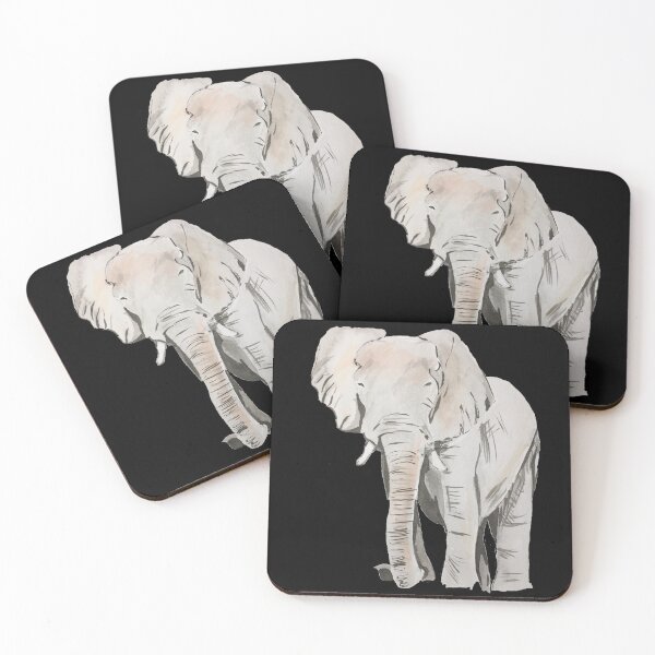 Item preview, Watercolour elephant with black background designed and sold by Artthensleep.